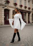 Off-Shoulder Pirate Shirt Dress with Lace-Up Corset