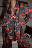 Retro Floral Print Modal Long Sleeve & Pants Set