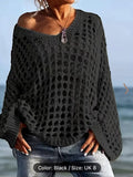 Loose Hollow-Out Knit Cover-Up Sweater