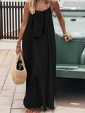 Backless Sleeveless Tie-Back Maxi Dress