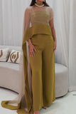 Ginger Sheer Cape & Wide-Leg Jumpsuit Set