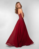 Halter Neck Lace Corset Maxi Dress with Pleated Skirt