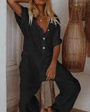 Casual jumpsuit with pockets and buttons
