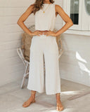 Casual Sleeveless Two Piece Suit