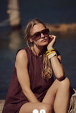 Contrast Stitch Sleeveless Tank & Shorts Two-Piece Casual Set