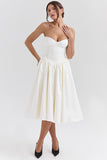 Trägerloses Korsett-Midikleid mit ausgestelltem Rock 