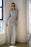 Half-Zip Crop Top & Flare Pants Co-ord Set