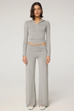 Half-Zip Crop Top & Flare Pants Co-ord Set