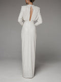 Shiny and elegant slim dress with slits