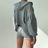 Zip-Up Hoodie and Jogger Set in Casual Sporty Style