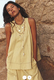 Contrast Stitch Sleeveless Tank & Shorts Two-Piece Casual Set