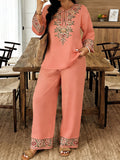 Bohemian Floral Embroidered Two-Piece Set
