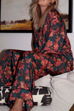 Retro Floral Print Modal Long Sleeve & Pants Set