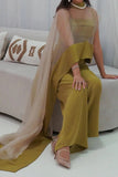 Ginger Sheer Cape & Wide-Leg Jumpsuit Set