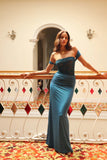 Teal Lace Corset Top & Skirt Two-Piece Set