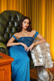 Teal Lace Corset Top & Skirt Two-Piece Set