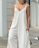 Diagonal Leg Strap Jumpsuit