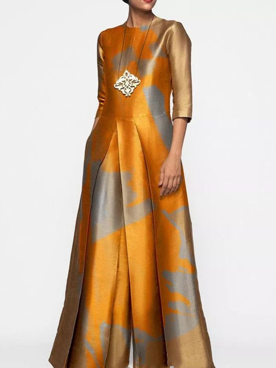 Contrast Print Jumpsuit