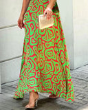 Funny Print Series Short Sleeved Top Long Skirt Suit
