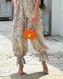 Printed V-Neck Sleeveless Jumpsuit