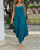 Diagonal Leg Strap Jumpsuit